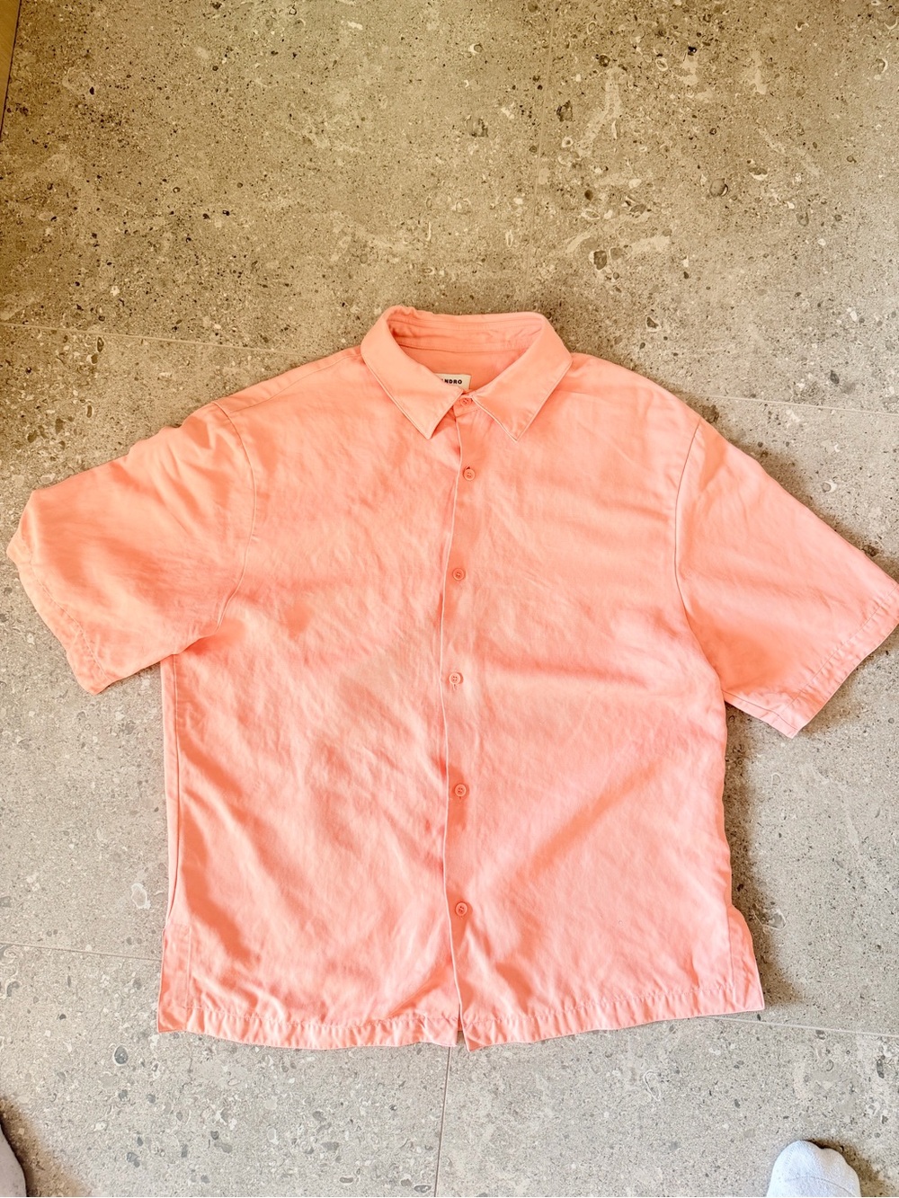 Sandro Men's Short-Sleeve Button-Down Shirt in Peach